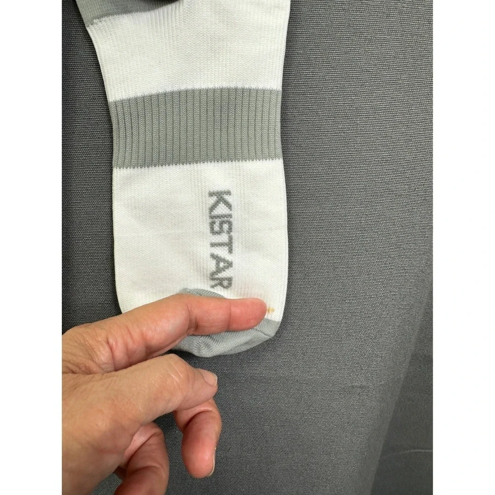 Kistar‎ KS Athletic Over The Calf Socks White Grey Compression Knee High Sport